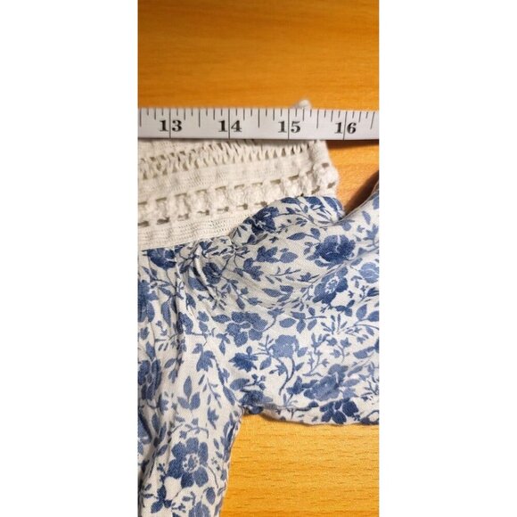 Hollister Womens sz XS romper shorts floral white embroidery stretch 3/4 sleeve - Picture 8 of 16